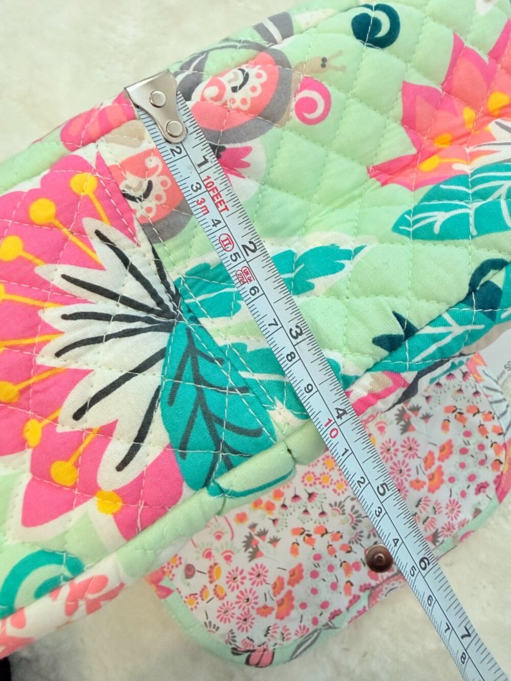 NWT Vera Bradley Floral Quilted Convertible Crossbody Shoulder Bag Mint Green - Picture 10 of 10